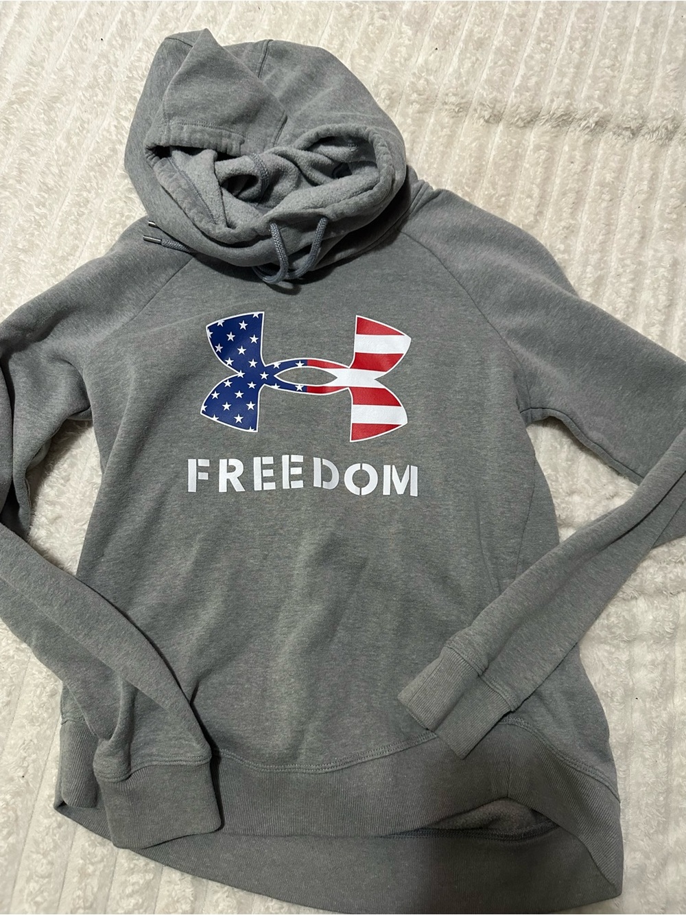 Under Armour women’s Freedom Gray Hoodie with USA Logo